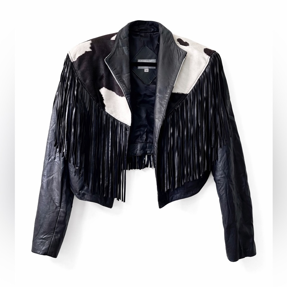 Jacques LeLong Fringed cowhide vintage leather jacket